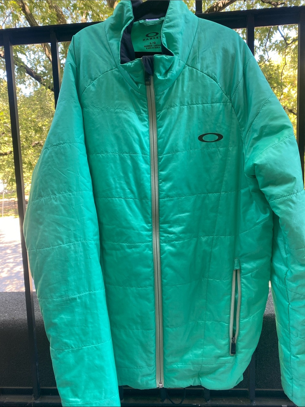 Oakley Women's Teal Green Quilted Puffer Jacket